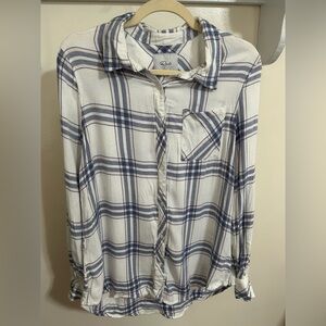 Rails Navy and White Plaid Shirt